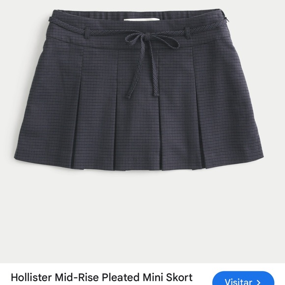 Hollister Women's Dark Gray Pleated Mini Skirt - Picture 1 of 7